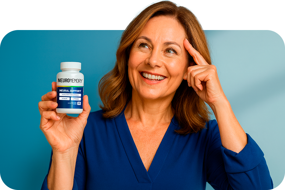 Woman holding a bottle of Neuro Memory